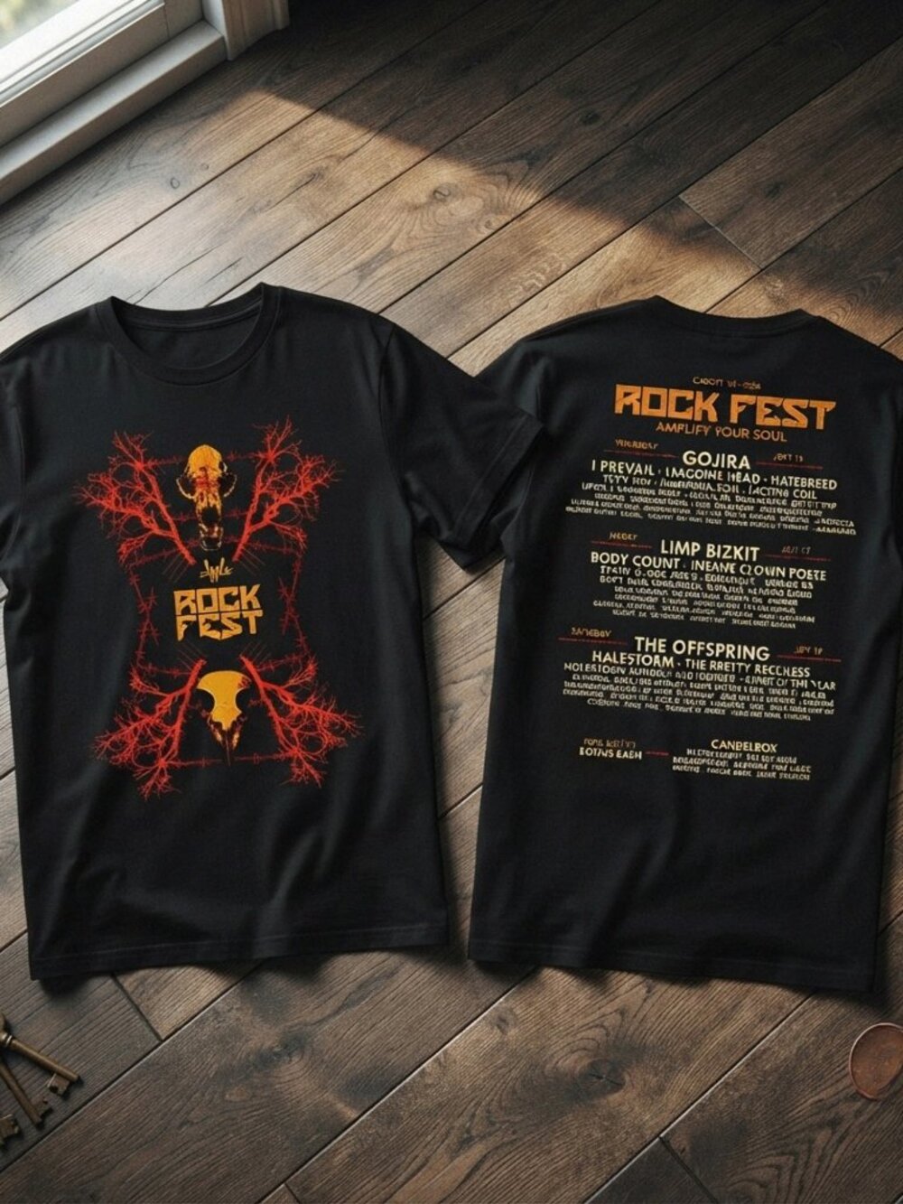 Rock Fest Amplify Your Soul Black Graphic T-Shirt Festival Band Tee